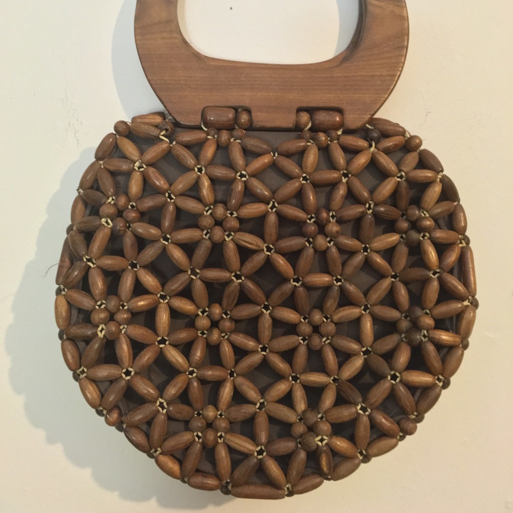 Wood Design Hand Clutch Purse with Liner